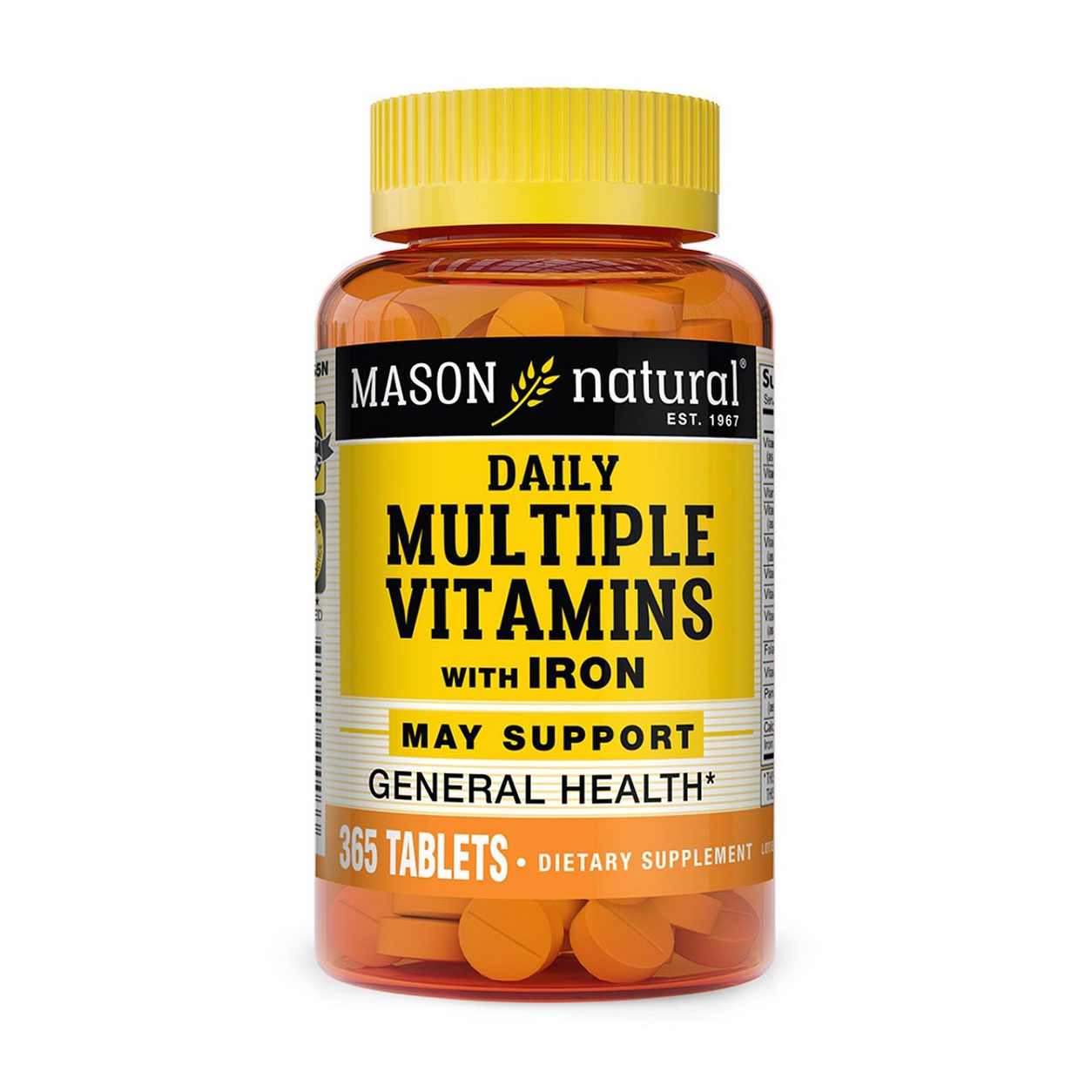 Мультивітаміни із залізом на кожен день Mason Natural Daily Multiple Vitamins With Iron, 365 таблеток